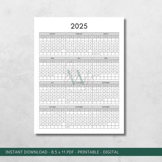 2025 Calendar Overview